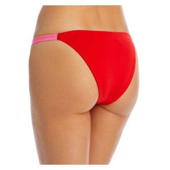 AQUA SWIM Women's Red Stretch Elasticized Waist Bikini Swimwear Bottom M - Picture 2 of 2